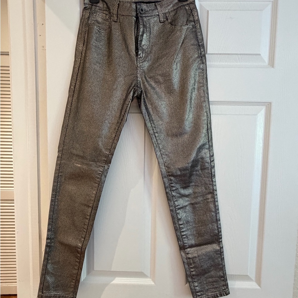 Shimmering Silver Skinny Jeans